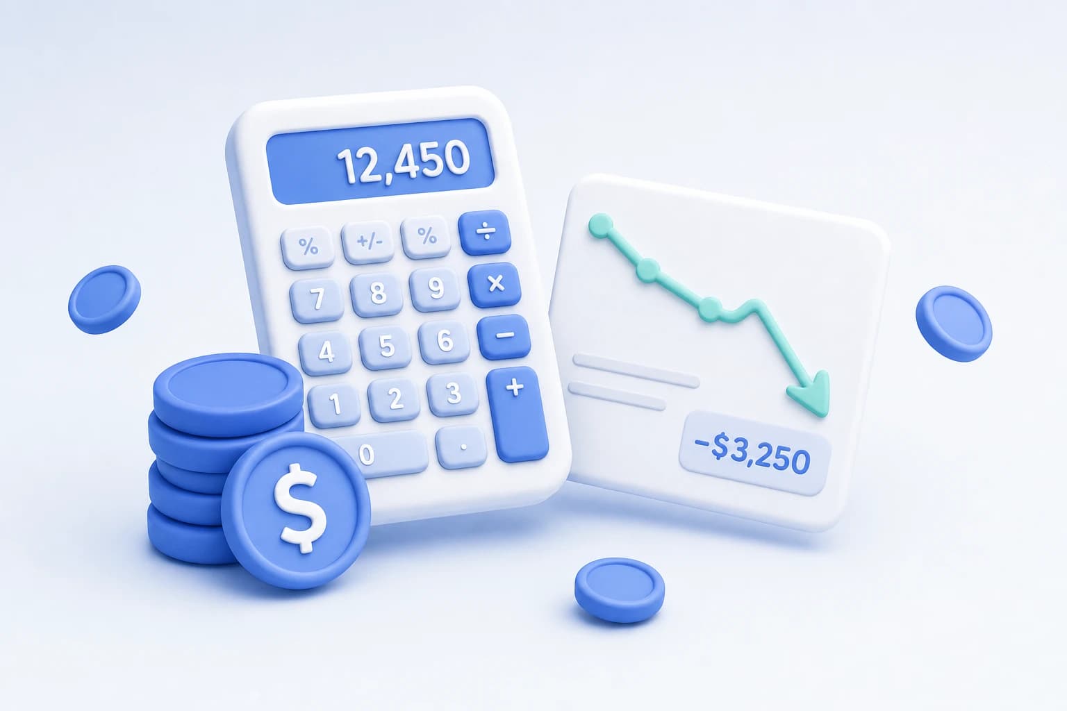 Abstract 3D graphic representing the Cost of Poor English Calculator